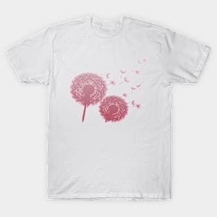 Dandelions In Shades Of Rose T-Shirt